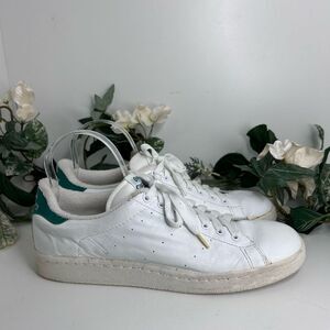 Open Country Leather Sneakers Women's Size 10 White Green Low Top Lace-up